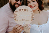 Botanical pregnancy announcement plaque