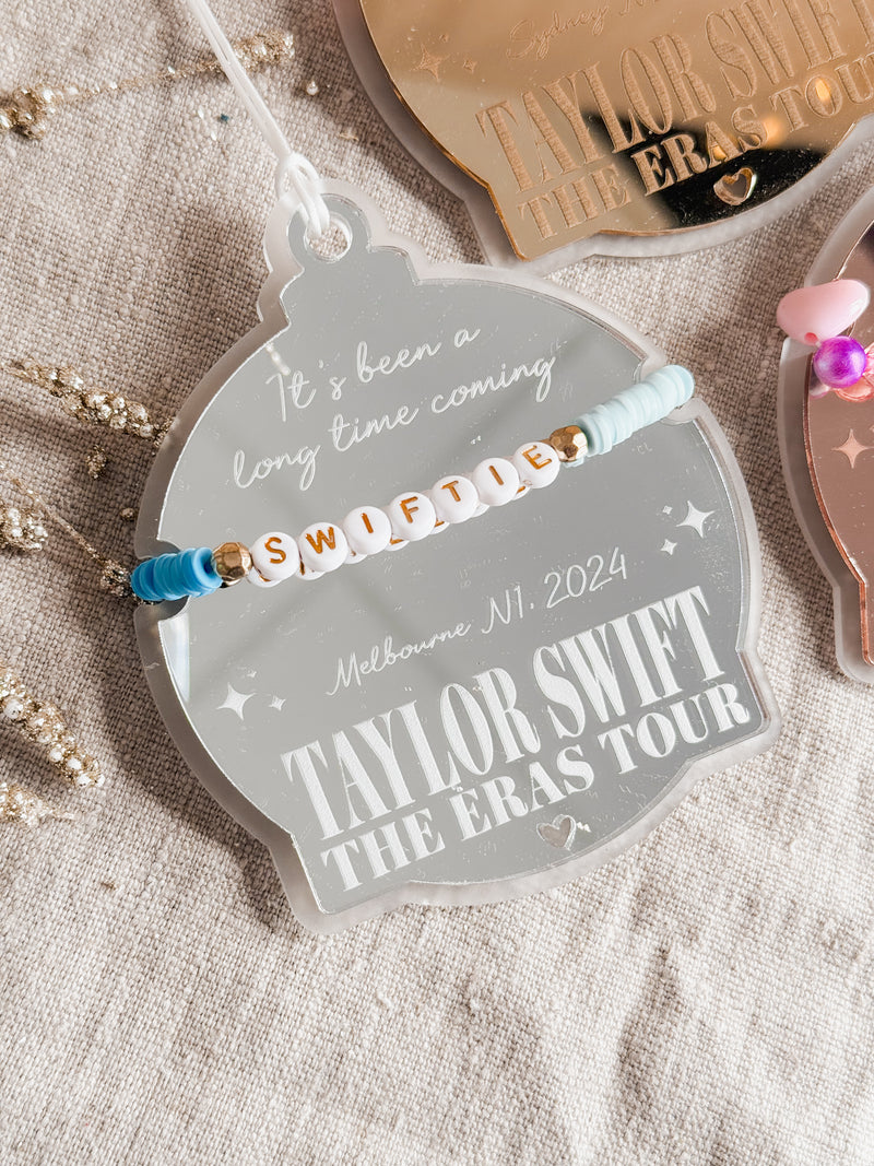 Taylor Swift Eras Tour friendship bracelet Christmas bauble