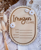 Daisy baby birth announcement plaque