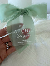 Baptism candle - plain pillar