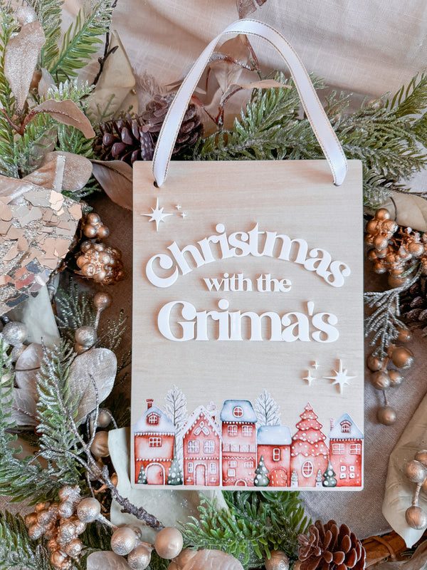 Gingerbread “Christmas with the ____” plaque