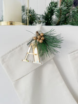 Pine bunch add-on for stockings - gold berries