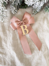 Christmas ribbon bows - with tag