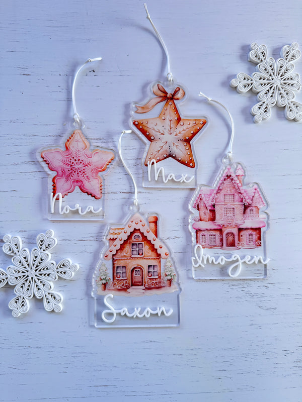 Gingerbread printed ornaments