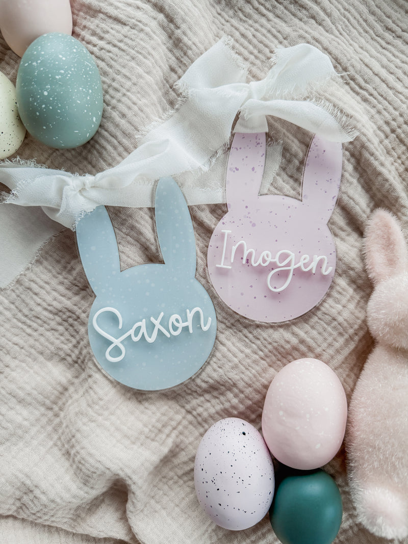 Printed Easter bunny shaped tag
