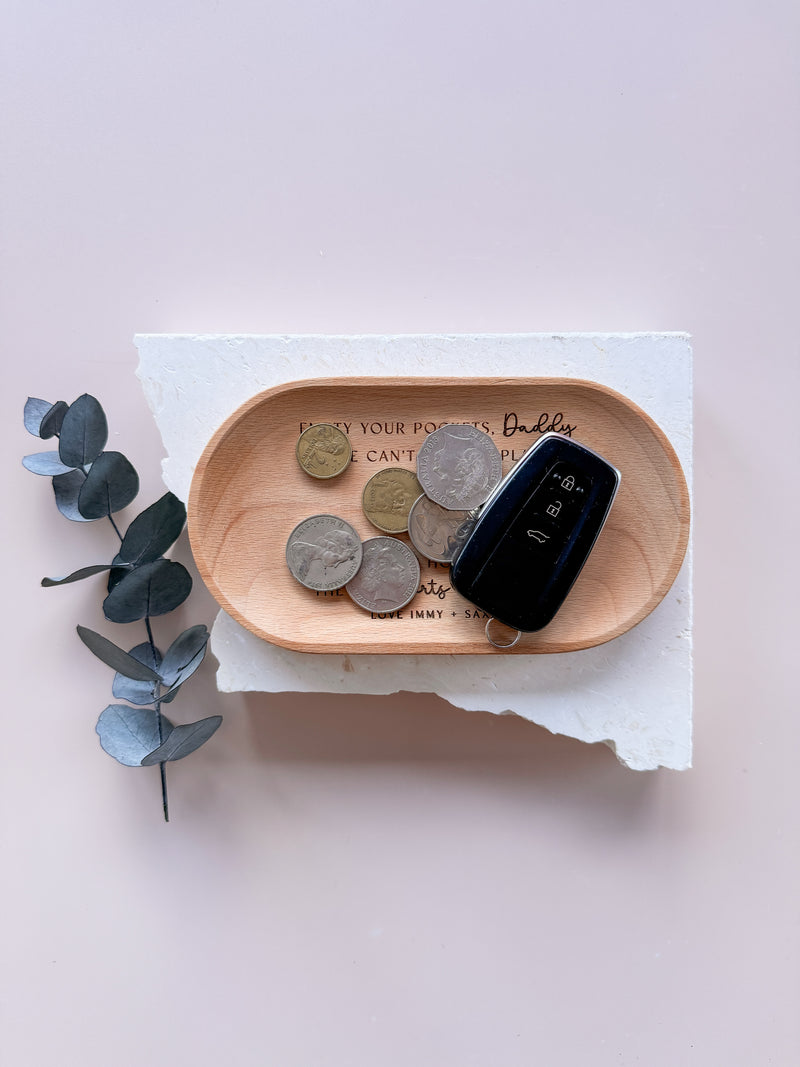 Father's Day wooden key / trinket tray / dish