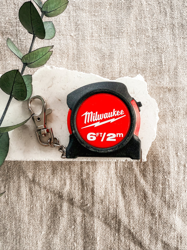 Keychain tape measure - personalised 2m mini Milwaukee brand