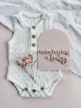 "We're having a baby" double layered acrylic pregnancy announcement plaque