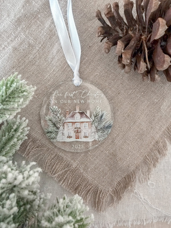 Crystal glass ornament - First Christmas New Home