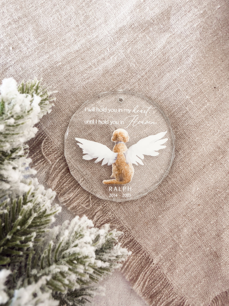 Crystal glass ornament -  Pet in heaven