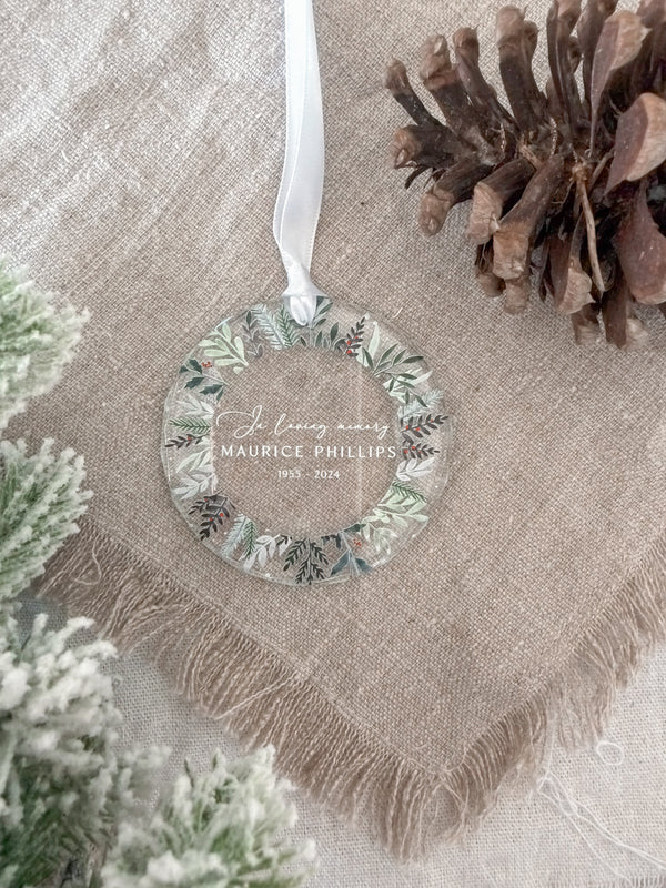 Crystal glass ornament - In Memory Of