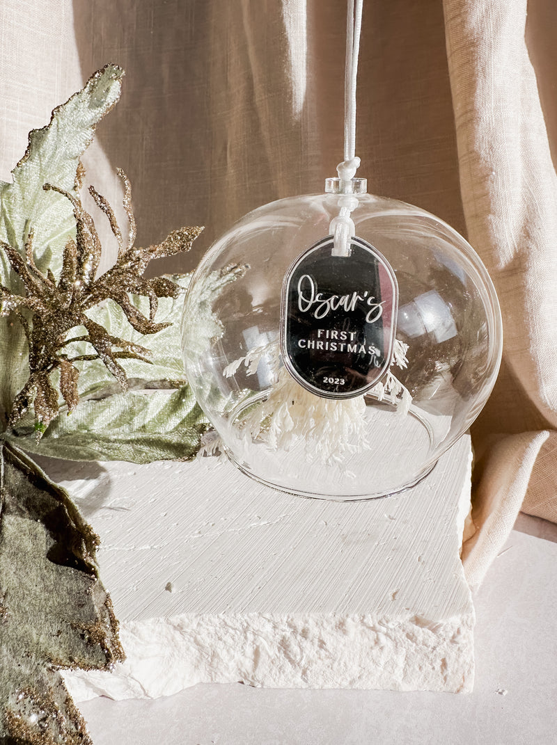 Glass Christmas Bauble with florals