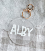 Round coloured acrylic bag tag