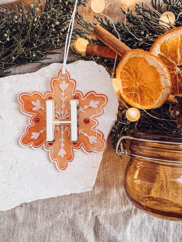 Gingerbread star printed ornament