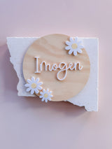 Daisy first name birth announcement plaque