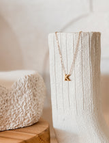 Single initial pendant on chain - gold filled