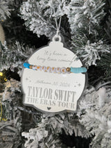 Taylor Swift Eras Tour friendship bracelet Christmas bauble