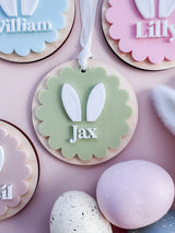 Scalloped round Easter tag