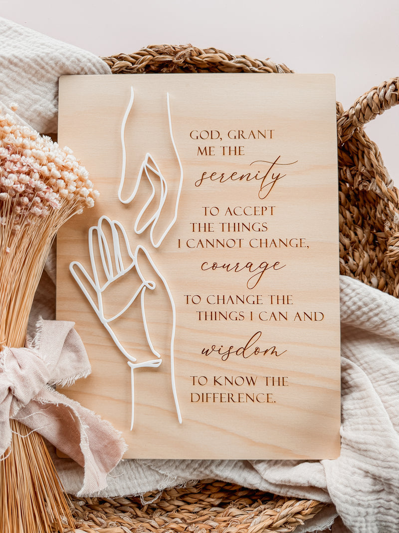 Serenity prayer plaque