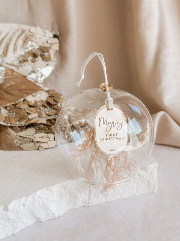 Glass Christmas Bauble with florals