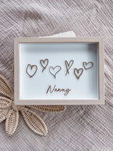 Hand-drawn hearts frame