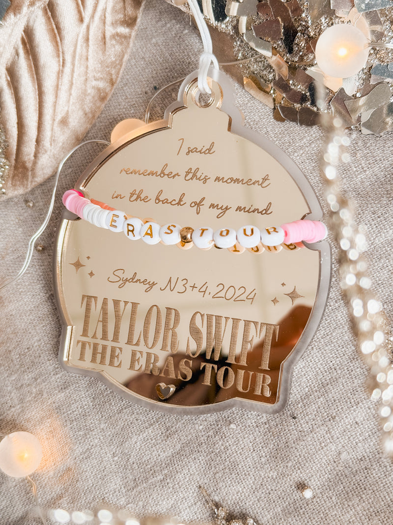 Taylor Swift Eras Tour friendship bracelet Christmas bauble