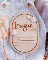 Daisy baby birth announcement plaque