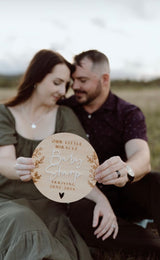 “Our little miracle” pregnancy announcement plaque