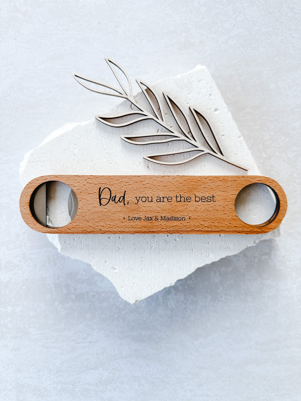 Engraved wooden bottle opener - Father’s Day