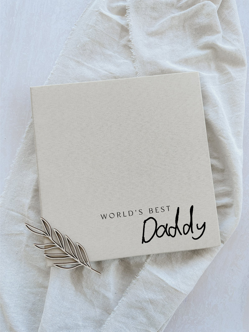 Linen coffee table photo album - Father's Day