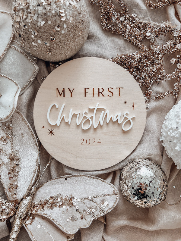 My first Christmas plaque - white acrylic on ply