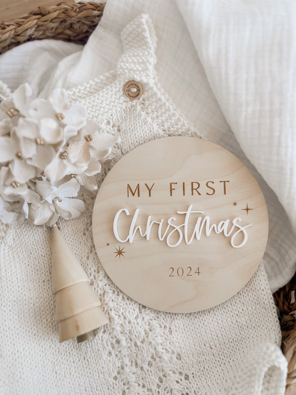 My first Christmas plaque - white acrylic on ply