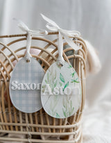 Printed Easter egg shaped tag