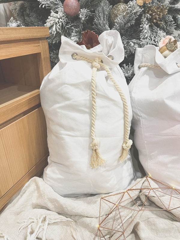 White cotton Santa sack - BLANK (no tag)