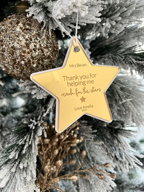 Reach for the stars ornament for teacher / educator