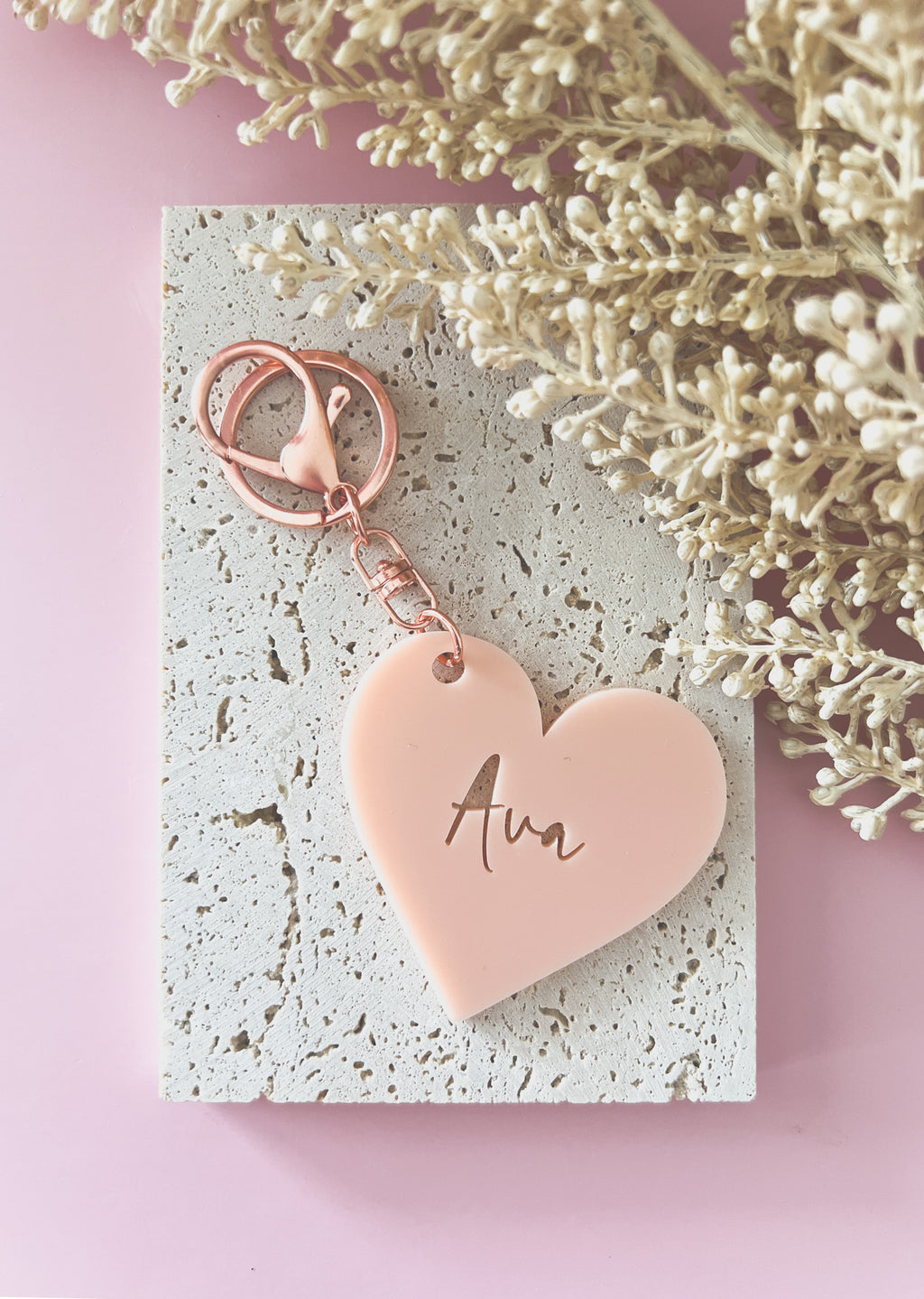 Rose gold heart on sale keyring