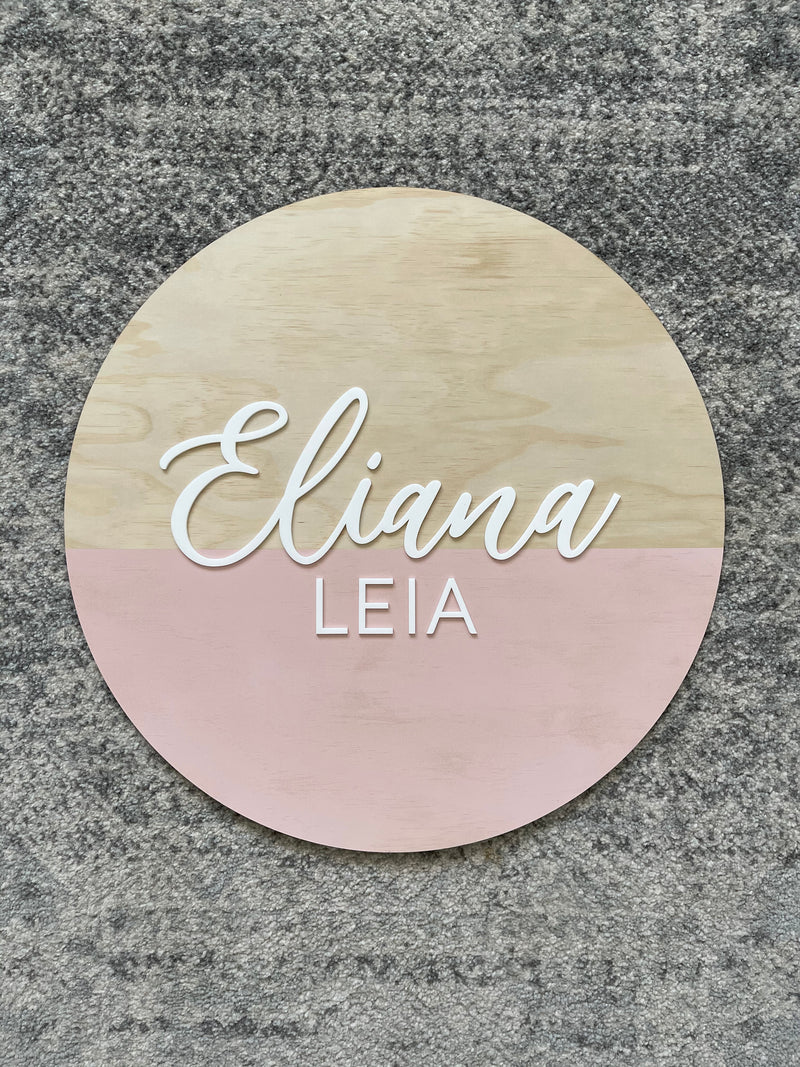 “Half dipped” timber name sign
