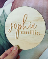 First and middle name birth announcement plaque