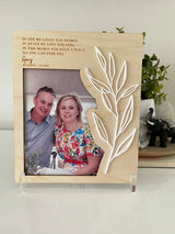 Memorial plaque with photo - olive branch