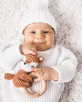 Crochet baby rattle - Fox
