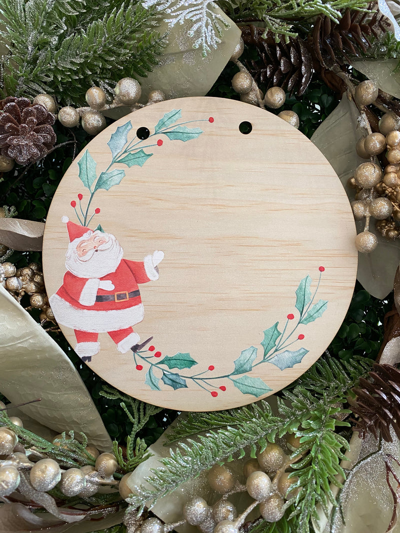 Round Christmas printed plaque - design your own, your choice of wording