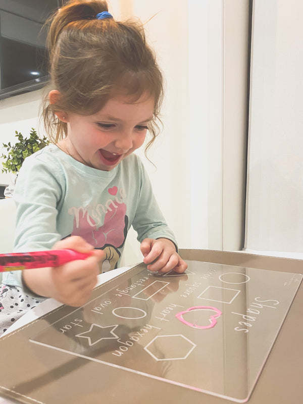 Educational trace-and-wipe boards