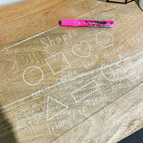 Educational trace-and-wipe boards