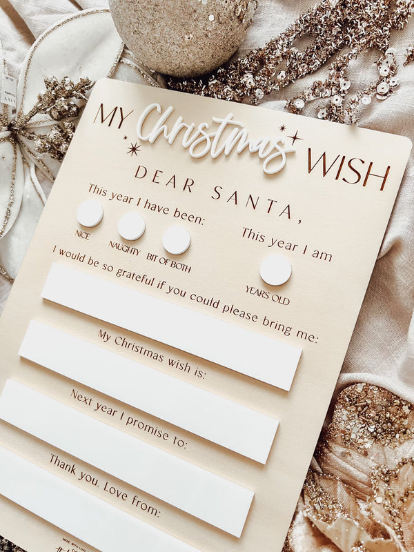 Christmas wish to Santa - dry erase board
