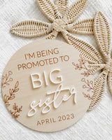 Promoted to big brother / sister announcement plaque
