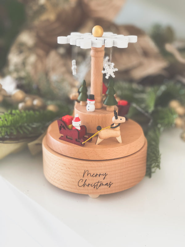 Wooden carousel - Christmas snowflake - Personalised
