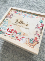Christmas Eve keepsake box - Santa, elves, sleigh