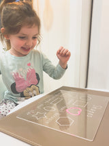 Educational trace-and-wipe boards