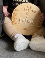 Botanical “My first day of [school/daycare]” plaque