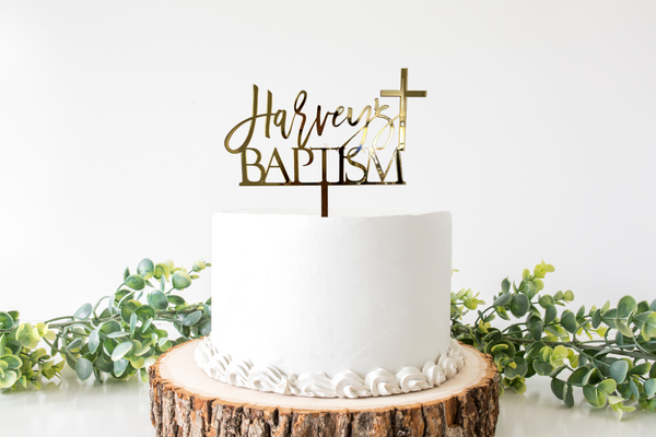 Baptism cake topper